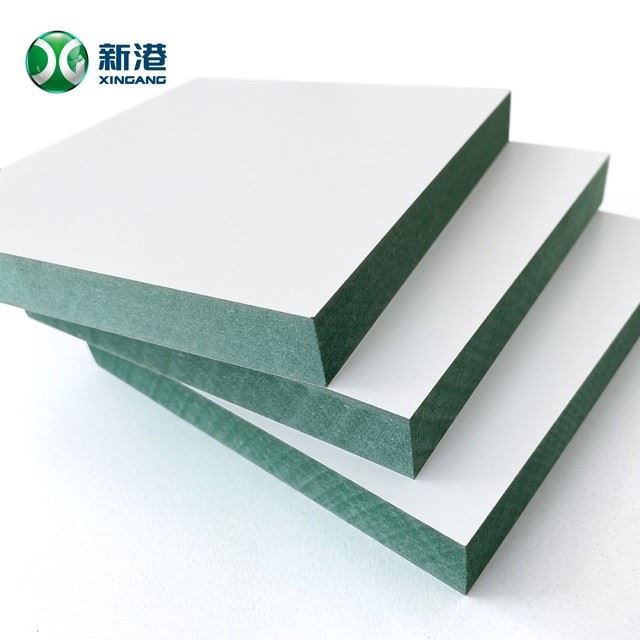 15mm Waterproof Green MDF Moisture Resistant Laminated Gloss White Paper